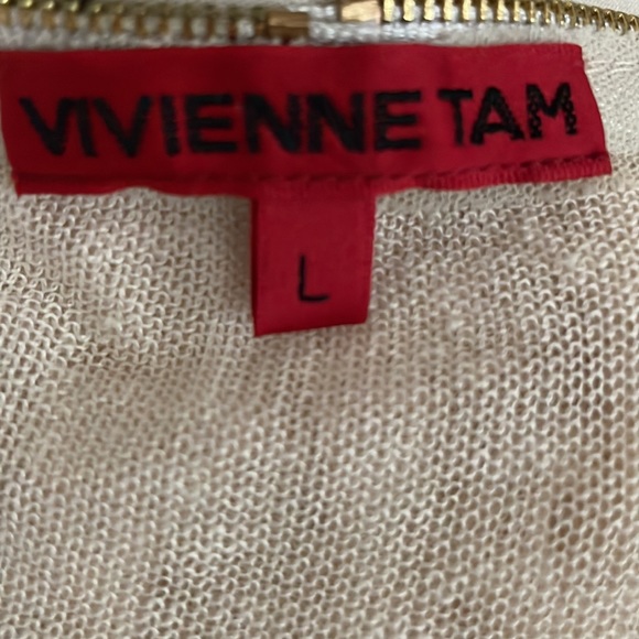 Vivienne Tam 3/4 sleeve ruffle cover up top size L - Picture 4 of 5